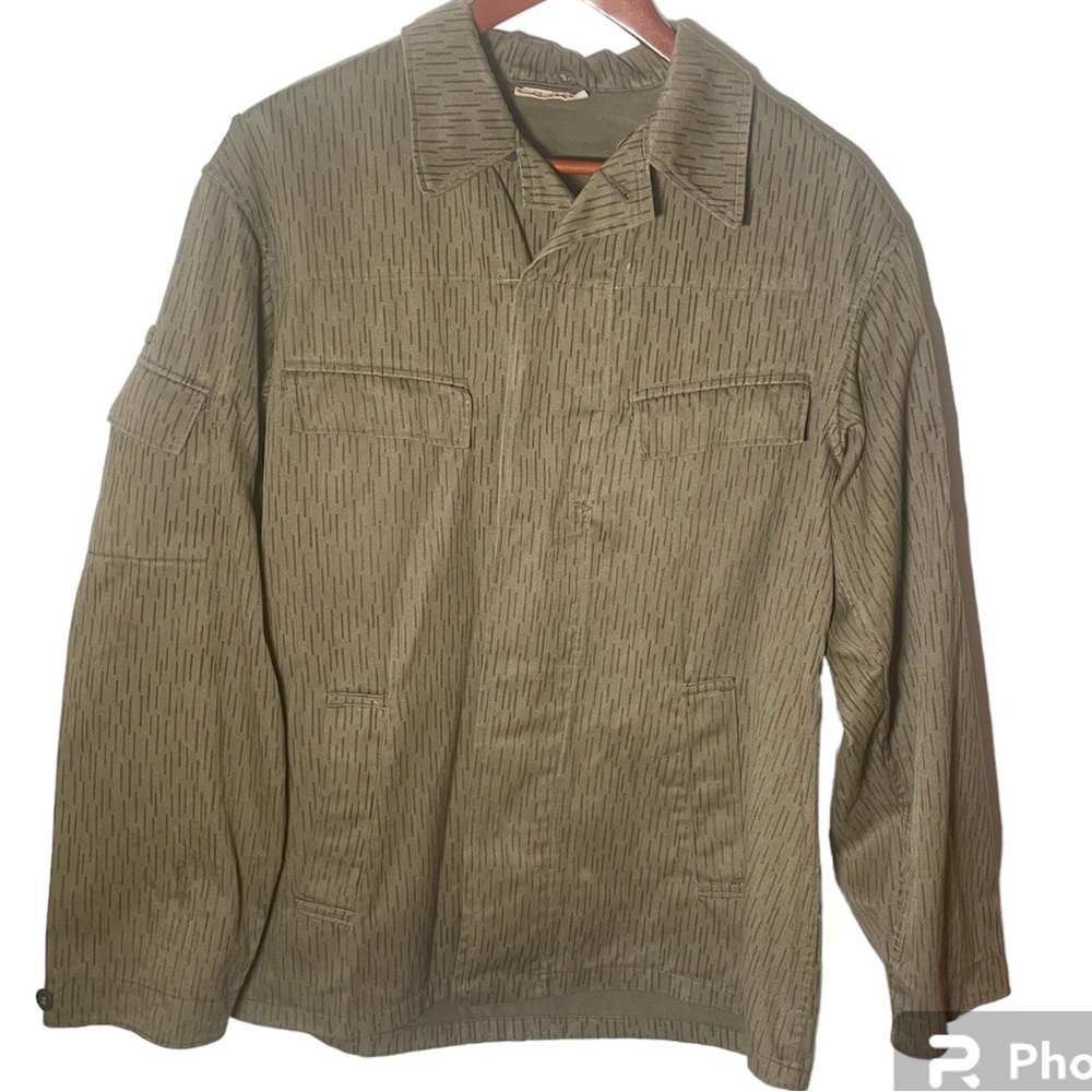 Vintage East German Rain Camouflage jacket, pants, suspenders set